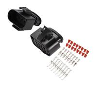 A ABSOPRO 8 Pin Throttle Connector Plug No.3A0973734/3A0973834 3.5mm Series Male Female Wire Terminal for Volkswagen for Audi Plastic Tin-Plated Copper Black 1 Set