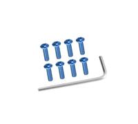 A ABSOPRO 8pcs M5x0.8 Round Head Car Steering Wheel Screw with Wrench Sky Blue Item Replacement