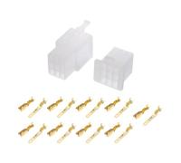 A ABSOPRO 9 Pin Car Electrical Wire Connector Plug Kits Waterproof 2.8 Series Male Female Cable Terminal Housing Plastic Copper White
