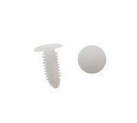 A ABSOPRO 9mm x 20mm x 18mm Car Bumper Fender Fir Tree Clips Rivet 40pcs | 40Pcs, White, Plastic, Rivets Splash Guard Fastener, Push Type Clips, 7.5 x 5.5mm