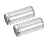 A ABSOPRO Car Adapter Joiner Pipe Universal 32mm 1.26" OD 76mm 2.99" Length Connector Tubing Adapter Aluminum Alloy Silver Tone (Set of 2)