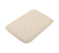 A ABSOPRO Car Armrest Cushion Pad Non-slip 11.61"x8.46" Faux Leather Beige Center Console Lid