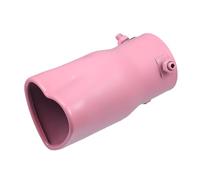 A ABSOPRO Car Exhaust Tip Heart Shaped Tail Pipe 2.48Inch OD 2.64x2.36Inch Outlet 5.43Inch Length Straight Bolt-On Muffler Tip Metal Pink