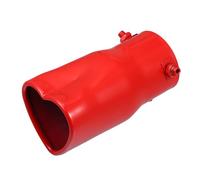 A ABSOPRO Car Exhaust Tip Heart Shaped Tail Pipe 2.48Inch OD 2.64x2.36Inch Outlet 5.43Inch Length Straight Bolt-On Muffler Tip Metal Red
