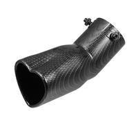 A ABSOPRO Car Exhaust Tip Heart Shaped Tail Pipe 2.48Inch OD 2.64x2.36Inch Outlet 7.48Inch Length Curved Bolt-On Muffler Tip Metal Carbon Fiber Pattern Black