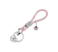 A ABSOPRO Car Faux Crystal Keychain Ring Key with Bling Rhinestones Pink Item Replacement