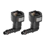 A ABSOPRO Car Fuel Line Hose Quick Release Connector 90 Degree 3/8" 9.49mm SAE to 1/4" 6mm Disconnect Hose Plastic Gray (Set of 2)