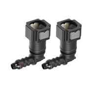 A ABSOPRO Car Fuel Line Hose Quick Release Connector 90 Degree 5/16" 7.89mm SAE to 1/4" 6mm Disconnect Hose Plastic Gray (Set of 2)