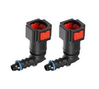 A ABSOPRO Car Fuel Line Hose Quick Release Connector 90 Degree 5/16" 7.89mm SAE to 1/4" 6mm Disconnect Hose Plastic Red (Set of 2)