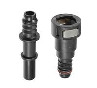 A ABSOPRO Car Fuel Line Hose Quick Release Connector Kit Straight 1/2" 12.61mm SAE to 1/2" 12mm Disconnect Hose Plastic Gray