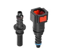 A ABSOPRO Car Fuel Line Hose Quick Release Connector Kit Straight 5/16" 7.89mm SAE to 1/4" 6mm Disconnect Hose Plastic Red