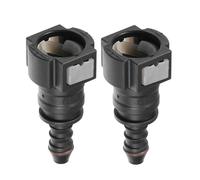 A ABSOPRO Car Fuel Line Hose Quick Release Connector Straight 3/8" 9.49mm SAE to 1/4" 6mm Disconnect Hose Plastic Gray (Set of 2)