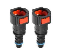 A ABSOPRO Car Fuel Line Hose Quick Release Connector Straight 3/8" 9.49mm SAE to 5/16" 8mm Disconnect Hose Plastic Red (Set of 2)
