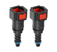 A ABSOPRO Car Fuel Line Hose Quick Release Connector Straight 5/16" 7.89mm SAE to 1/4" 6mm Disconnect Hose Plastic Red (Set of 2)