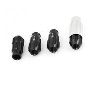 A ABSOPRO Car Locking Hex Open End Lug Nuts M12 x 1.5 Black (Set of 5)