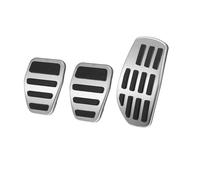 A ABSOPRO Car Manual Brake Pedal Pad Gas Accelerator Pedal Pad Kit Silver Tone Durable Material Item Replacement