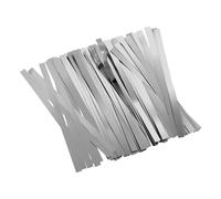 A ABSOPRO Car Nickel Plated Tape Plate 0.1x4x100mm for 18650 Battery Lithium Battery Pack Welding Silver Tone (Set of 100)