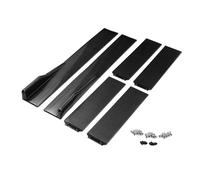 A ABSOPRO Car Side Skirt 160cm/62.99in Exterior Rocker Splitter Diffuser Kit Universal High Toughness ABS Black Carbon Fiber Pattern Three-Section Side Skirts Extension Panel Lower Side