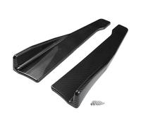 A ABSOPRO Car Side Skirt 48cm/18.9in Exterior Rocker Splitter Diffuser Kit Universal High Toughness ABS Black Carbon Fiber Pattern Side Skirts Extension Panel Lower Side Bottom Line