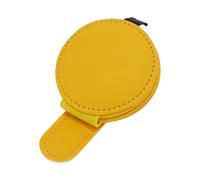 A ABSOPRO Car Sunglasses Clip Magnetic Universal Sun Visor Eyeglasses Holder Clip PU Leather Yellow 10x6.5cm 1 Pc