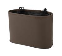 A ABSOPRO Car Trash Can Portable and Hanging 10.2" Length 4.3" Width 6.7" Height Trash Bin Faux Leather Brown 1 Pcs
