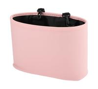 A ABSOPRO Car Trash Can Portable and Hanging 10.2" Length 4.3" Width 6.7" Height Trash Bin Faux Leather Pink 1 Pcs
