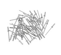 A ABSOPRO Countersunk Head Closed Sealing Rivets 3.2mm Grip Diameter 10mm Grip Length 6mm Flange Diameter Stainless Steel Silver Tone 50 Pcs