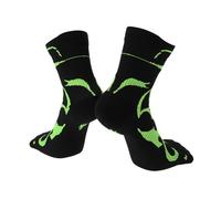 A ABSOPRO Cycling Socks Absorb Sweat Outdoor Bike Socks Black and Green Size XL Neutral and Universal 1 Pair