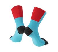 A ABSOPRO Cycling Socks Absorb Sweat Outdoor Bike Socks Blue Red Black Size XS Neutral and Universal 1 Pair Color Matching