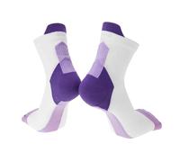 A ABSOPRO Cycling Socks Absorb Sweat Outdoor Bike Socks White Purple Size m Neutral and Universal 1 Pair Color Matching
