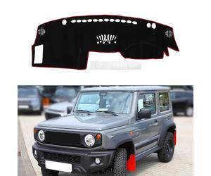 A ABSOPRO Dash Cover Non-Slip Dashboard Carpet Mat for Infiniti FX35 FX45 2003-2008 Polyester Silicone Black Red