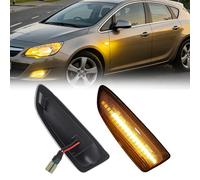 A ABSOPRO Dynamic Amber LED Side Marker Fender Light for Vauxhall for Astra J 09-15 for Vauxhall for Astra J K 2015- Flowing Side Signal Light Transparent Lens