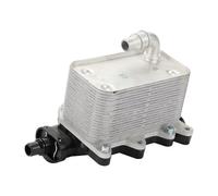 A ABSOPRO Engine Oil Cooler Oil Filter Housing Adapter Assembly No.17217803830 Oil Cooler for BMW 5 6 7 Series Upgraded Aluminum Alloy Silver Tone