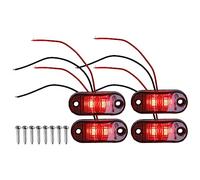 A ABSOPRO Front Rear Side Marker Light 2 LED for Truck Camper Red (Set of 4)