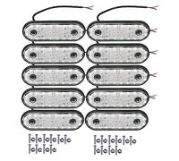 A ABSOPRO Front Rear Side Marker Light 2 LED for Truck White (Set of 10)