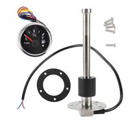 A ABSOPRO Fuel Sending Unit and Gauge Kit 6.89" Length Boat Fuel Sending Unit Marine Fuel Sender Unit Metal Silver Tone Black 1 Set 0-190 Ohm