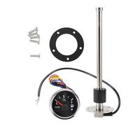 A ABSOPRO Fuel Sending Unit and Gauge Kit 9.84" Length Boat Fuel Sending Unit Marine Fuel Sender Unit Metal Silver Tone Black 1 Set 0-190 Ohm