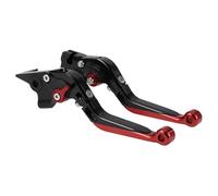A ABSOPRO Long Short Brake Clutch Levers for Yamaha MT-07 2014-2022 Adjustable Motorcycle Handlebar Brake Lever Aluminum Alloy Black Handle Red End 1 Pair