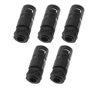 A ABSOPRO M16x1.5 Cable Glands 15.8mm / 0.62" Dual-Function Bellows Joint Straight-Tube PA66 Nylon Black 5 Pcs