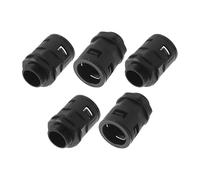 A ABSOPRO M25x1.5 Cable Glands 25mm / 0.98" Bellows Waterproof Joint Straight-Through PA6 Nylon Black 5 Pcs