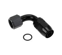 A ABSOPRO Male Flare Reducer Hose Fitting Adapter TF-1001-AN10 90° Fuel Line Connector Aluminum with O-ring Black