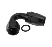 A ABSOPRO Male Flare Reducer Hose Fitting Adapter TF-1001-AN12 120° Fuel Line Connector Aluminum with O-ring Black