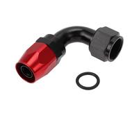 A ABSOPRO Male Flare Reducer Hose Fitting Adapter TF-1001-AN12 90° Fuel Line Connector Aluminum with O-ring Red,Black