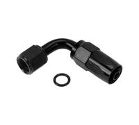 A ABSOPRO Male Flare Reducer Hose Fitting Adapter TF-1001-AN6 90° Fuel Line Connector Aluminum with O-ring Black