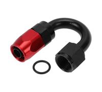 A ABSOPRO Male Flare Reducer Hose Fitting Adapter TF-1001-AN8 180° Fuel Line Connector Aluminum with O-ring Red,Black