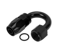 A ABSOPRO Male Flare Reducer Hose Fitting Adapter TF-1001-AN8 180° Fuel Line Connector Aluminum with O-ring Black
