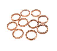A ABSOPRO Motorcycle Exhaust Pipe Muffler Gasket Copper Tone Metal (Set of 10)