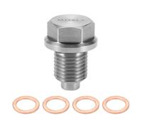A ABSOPRO Oil Drain Plug Anti Leakage Oil Pan Drain Bolt Screw Thread Repair Stainless Steel Silver Tone 1 Set M14x1.5