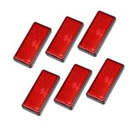 A ABSOPRO Rectangular Spoke Reflective Self Adhesive Reflector Red (Set of 6)