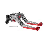 A ABSOPRO Short Long Brake Clutch Levers for Yamaha MT-07 14-22 6 Position Adjustable Motorcycle Handlebar Brake Lever Aluminum Alloy Titanium Handle Red End